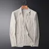 Man Blazer Thin Linen Blazer Mens Summer White Single Suit For Men Cotton Sunscreen Blazer Jacket
