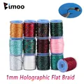 Bimoo 10M/spool 1mm Holographic Flash Flat Braid Thread Fly Tying Body Material for Trout Streamer