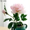 YO CHO 2 Köpfe 60cm Pfingstrose Künstliche Blume Silk Pfingstrosen Rose Blume Rosa Weiß Pfingstrosen