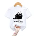 Meowntally Stable Kids T-shirts Animal Black Cat Girls Boys Tshirts Cute Pet Cat Classic Kids T