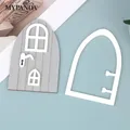 1:12 Dollhouse Miniature Door Fairy Elf Door With Window Doorknob Model For Doll House Decor Kids