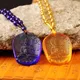 Hochwertige einzigartige natürliche blaue Kristall geschnitzte Buddha Glück Amulett Anhänger