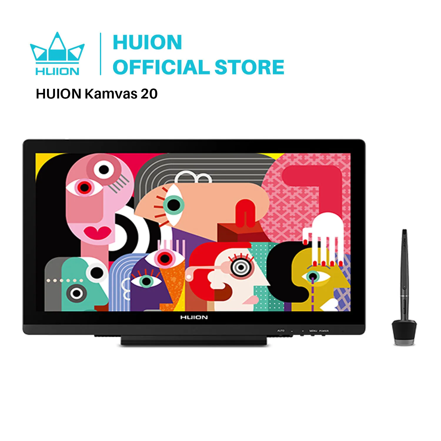 HUION Kamvas 20 Grafiken Tablet Monitor 19,5 zoll Batterie-freies 8192 Ebenen Stift IPS Mit AG Glas 120% sRGB stift Tablet Monitor