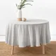 100% Pure Linen Solid Color Round Table Cover Natural Fabric Tablecloth for Kitchen Dining Room