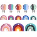 Rainbow Series Silicone Beads Pacifier Clips Food Grade Teether DIY Pacifier Chain For Baby Jewelry