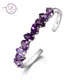 Silver Charm Natural Amethyst Bracelets Bangles For Women 925 Sterling Silver Jewelry Luxury