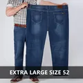 Klassische Stretch Jeans Männer Übergroßen Plus Größe Big Jeans Männlichen Lose Elastische Hosen 44