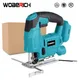 Cordless Jigsaw Electric Jig Saw Blade Adjustable Speed Woodworking LED 6 Gear Speed Power Tool for