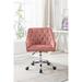 Velvet Fabric Home Office Desk Chair, Modern Cute Swivel Shell Chair, Wheels Swivel Height Adjustable Upholstered Vanity Chair