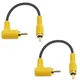 2pcs Short 90 Degree RCA Phono Male to Male Stereo Audio Cable Gold for Speaker AMP Turntable