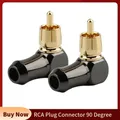 RCA Connector Male L Type 90 Degree Right Angle Elbow RCA Plug Speaker Terminal Audio Conector For