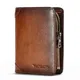 ManBang Men Wallet Zipper Genuine Leather RFID Card Holders Cowhide Zip Coin Pocket Bifold wallets