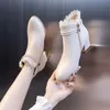 Schuhe spitzen Zehen weibliche Stiefeletten Strass elegant mit mittleren Absätzen kurze Schuhe für Frauen weiße Stiefeletten schick y2k hot pu