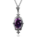 Szjinao Classic Necklace Pendant For Woman Silver 925 Real Amethyst Stone Anniversary Party Gift