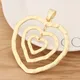 1 Piece Matte Gold Color Large Hollow Open Hearts Charms Pendants for Necklace Jewellery Making