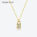 ANDYWEN 925 Sterling Silver Key Locker Key Small Pendant Necklace Long Chain Shiny Delicate Tiny