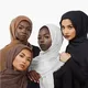 90*90cm Frauen Baumwolle Leinen Schal Schal Hijab muslimischen quadratischen Kopftuch Schals Kopf