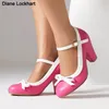 Große Größe 41 44 Frauen Pumpen Süße Bowtie Schuhe Vintage Chunky Weibliche High Heels Party Hochzeit Prom Schuhe Mädchen Schuhe freeship