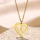 A-Z Initial Letter Necklace Stainless Steel Jewelry For Women Heart Pendant Choker Love Clavicle