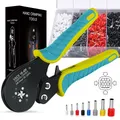 Ferrule Crimping Tool Kit WOZOBUY 16-4N Square Crimping Tools Ratchet Jaw Wire Crimping Pliers AWG