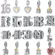 New 925 Sterling Silver Birthday Celebration Numbers Charm Pendant Fit Original Pandora Bead