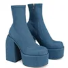 Mode Sexy Party Frauen Winter Stiefel 2023 Plattform Chunky High Heels Motorrad Lange Stiefel Luxus Große Größe Punk Schuhe Frau