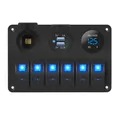 Wasserdichte Auto Wipp schalter 6 Gang Kippschalter 12 Volt blau LED Lichter USB Zigaretten anzünder