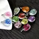 5pcs 31x18x5mm Hot sale Jewelry Crystal Glass Real Dried Flower Drop Necklace Pendant; Necklaces For