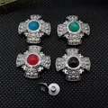 5 stücke 20mm bling silber western runde knopf vier farben türkis kreuz conchos für leder craft