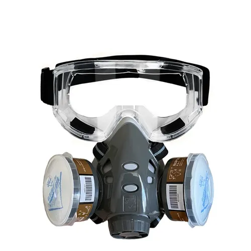 Neue Staub Gas Schutz Maske Mit Schutzbrille Dual Filter Chemische Atemschutz Für Sprühen Malerei