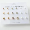 2017 New Simple Fashion Wild Rhinestones Pearl 9 Sets Of Ear Studs Earrings For Women Stud Earrings