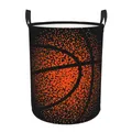 Folding Laundry Basket Basketball Dots Round Storage Bin Large Hamper Collapsible Clothes Toy Bucket