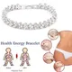 Fashion Women's Crystal Cubic Zirconia Bracelets Silver Color Bracelet Weight Loss Magnetic Therapy