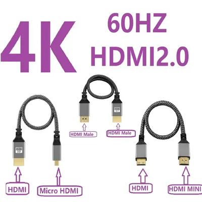 1m // 2m/3m HDMI-Kabel Nylon HD 4k @ 60Hz kompatibel v2.2hdmi zu hdmi minihdmi micro hdmi Mini Micro