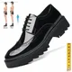 Platform High Heel 4/7/9 CM Height Increase Casual Men Brogue Patent Leather Shoe Man Oxford Dress