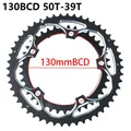 130 BCD Double Chainring 39/50T Road Bike Chain Ring Aluminum Alloy 10/11 Speed Folding Bicycle