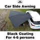 Car side Awning Tent Black Coating Tarp 2x3 Outdoor Waterproof Camping Black Coated Car Rear Shelter