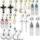 1Pairs tainless Steel Ear Gauges Plugs and Tunnel Bohemia Indian Tassel Ear Tunnels Expander for