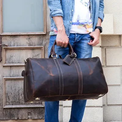 Vintage Männer Echt leder Reisetasche Reisetasche große Wochenend tasche Mann Rindsleder Reisetasche