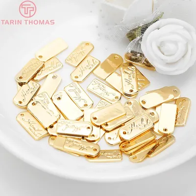 (1010)20PCS 5,5 x12MM Loch 0,5 MM 24K Gold Farbe Messing Rechteck Handgemachte Charms Anhänger Diy