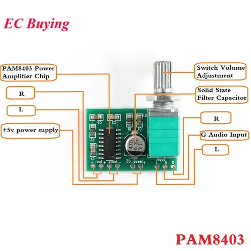 Pam8403 Verstärker platine Mini 5V Digital Power Audio Verstärker platine Modul 2 Kanal 3W