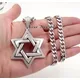 Men's 316L Stainless Steel Large The star of David Pendant Necklace 5mm 24'' Curb Chain HIgh