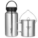 Tomshoo 1050ml Edelstahl Wasser flasche auslaufs icher Sport kessel mit 750ml Tasse Kaffeetasse