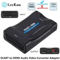 SCART to HDMI-compatible Video Audio Converter With Power Adapter For HDTV Sky Box DVD Television