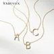 ANDYWEN 925 Sterling Silver Gold Leter A M Mini Sized Initial Necklace A B C Stone Monogram Pendant