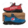 P-pepsi-cola flats turnschuhe herren frauen sport laufschuhe hochwertige sneaker schnüren mesh schuhe maßge schneiderte schuh balck