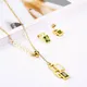 Cubic Zirconia Necklace Earrings Set Stainless Steel Jewelry Woman Charm fashion Jewelry Accessories