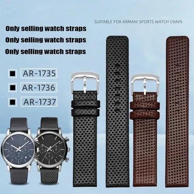 Für Armani AR-1733 Ar1736 Ar1735 Ar1737 Bürger Echt leder Herren Armband Armband Rindsleder Image