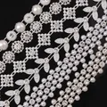 1 Yard Halbe Runde ABS Perle Strass Kette Trimmen Braut Perlen Applikationen Kleid Kette Mode Frauen