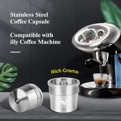 Recafimil Reusable Kaffee Kapsel für illy Kaffee Maker Crema Refill Kaffee Filter Edelstahl Pod